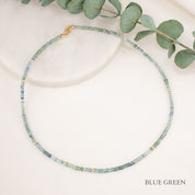 14K Gold Montana Sapphire Beaded Necklace