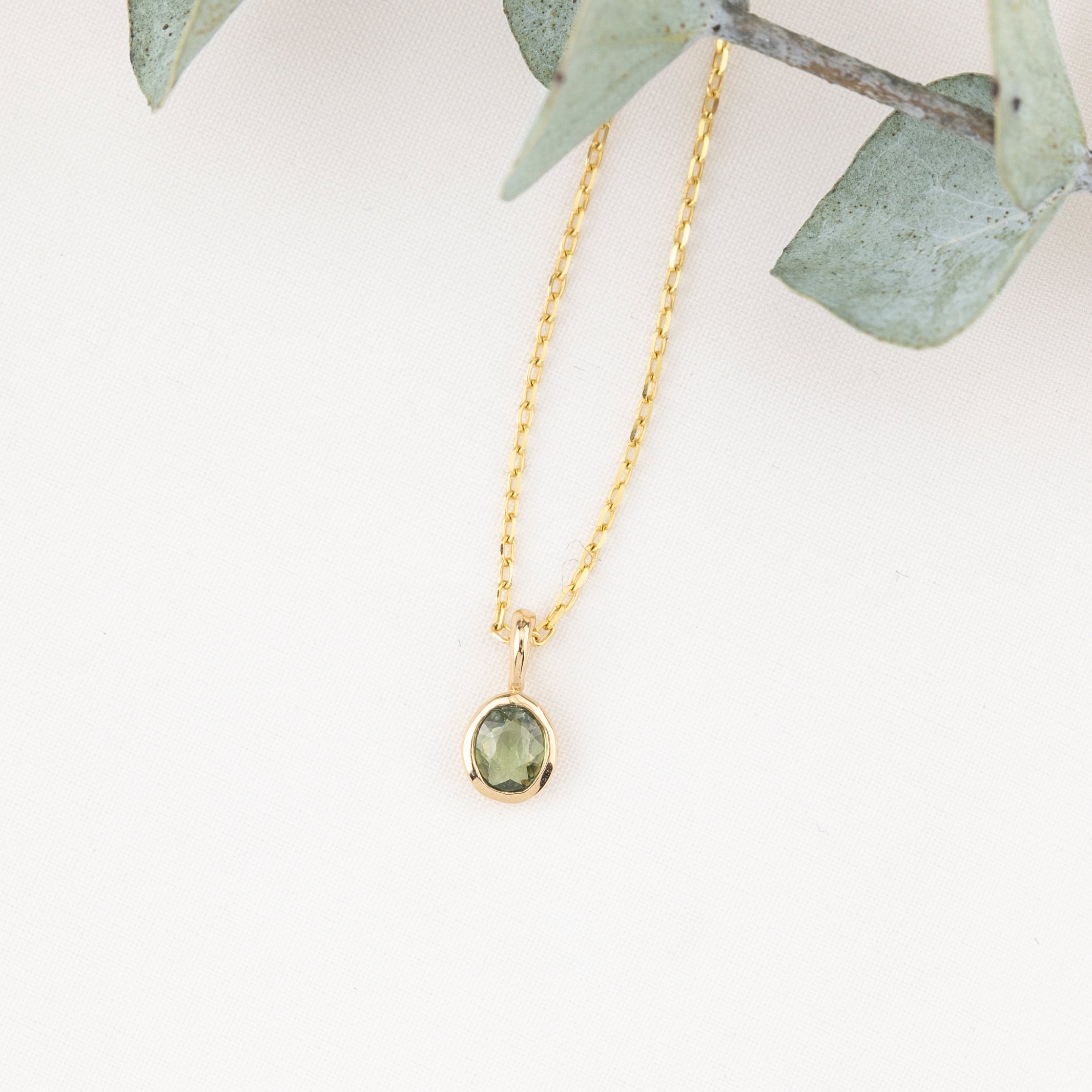Bezel Set Green Sapphire Charm