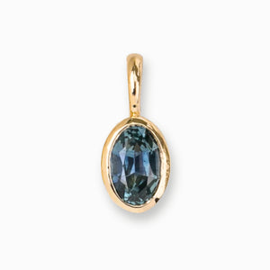 14K Gold Bezel Madagascar Sapphire Charm 6.0mm