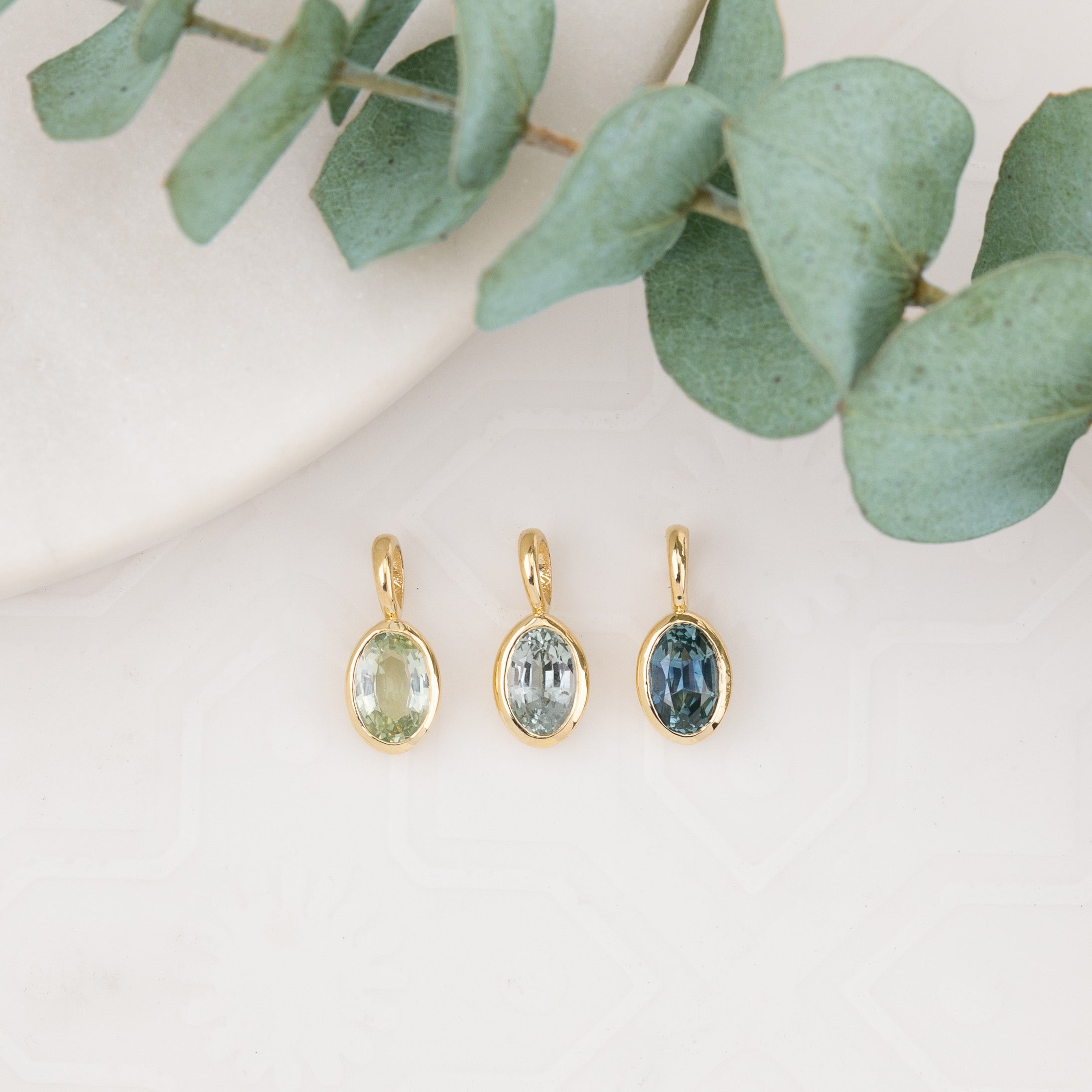 14K Gold Bezel Madagascar Sapphire Charm 6.0mm