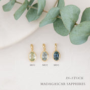 14K Gold Bezel Madagascar Sapphire Charm 6.0mm