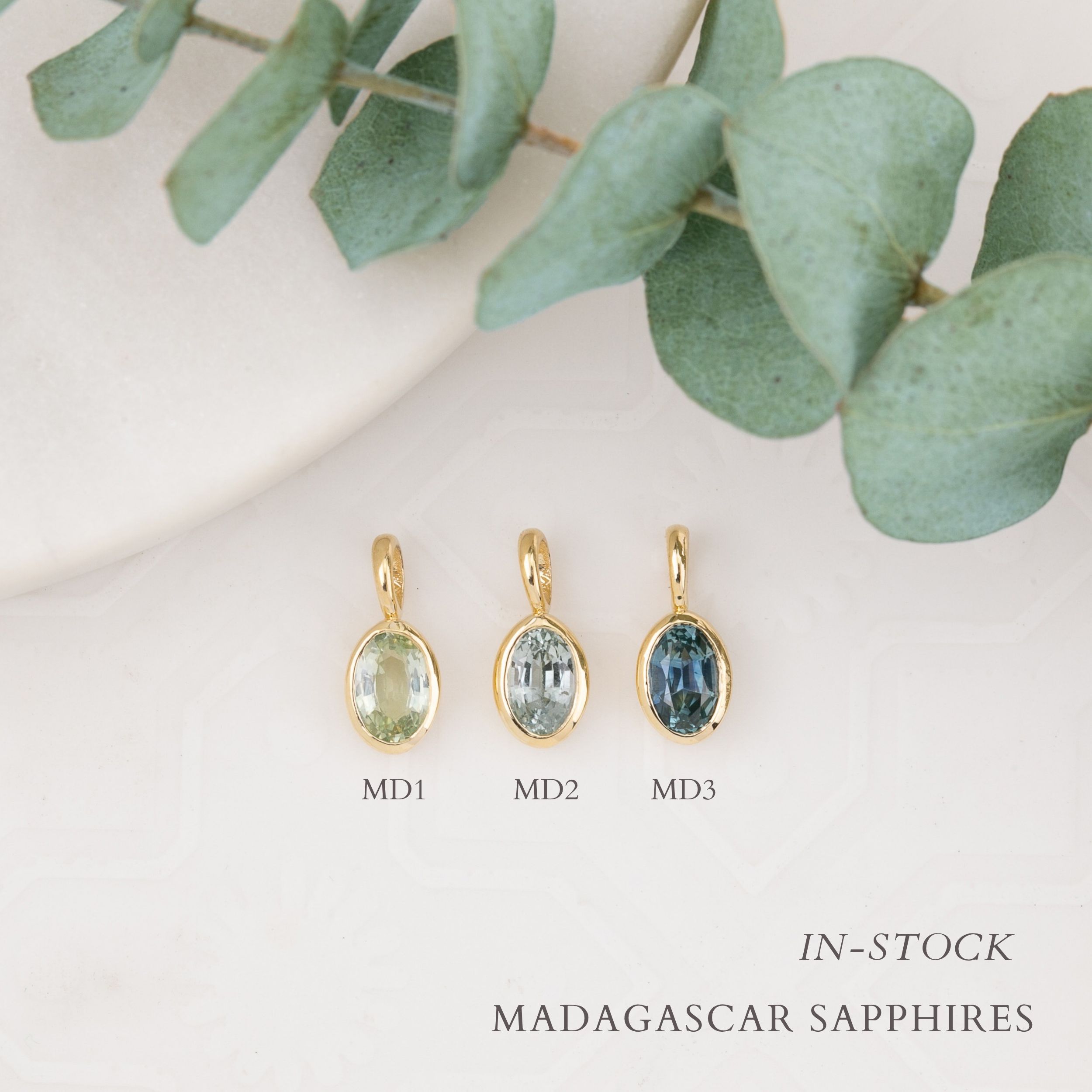14K Gold Bezel Madagascar Sapphire Charm 6.0mm