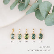 14K Gold Bezel Montana Sapphire Charm 6.0mm