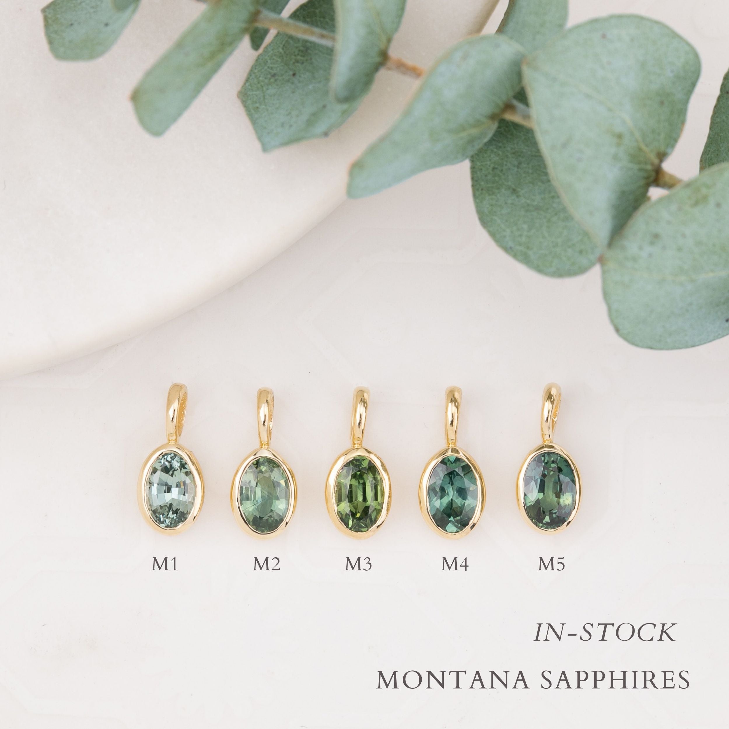 14K Gold Bezel Montana Sapphire Charm 6.0mm