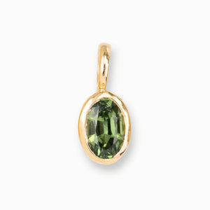 14K Gold Bezel Montana Sapphire Charm 6.0mm