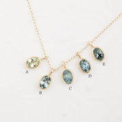 Bezel Set Charm Necklace, Montana Sapphire (Charm option)