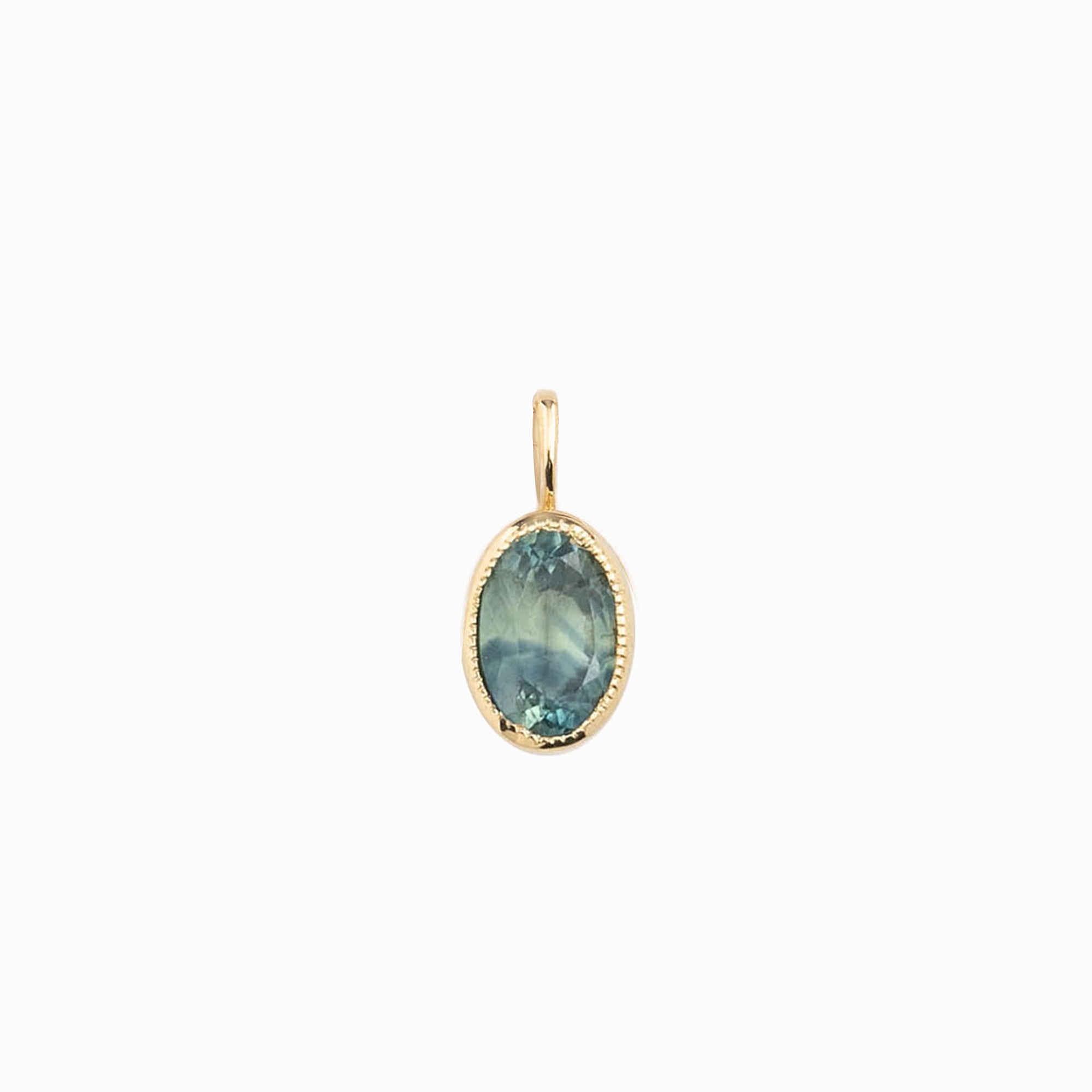 Bezel Set Charm Necklace, Montana Sapphire (Charm option)