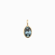 Bezel Set Charm Necklace, Montana Sapphire (Charm option)