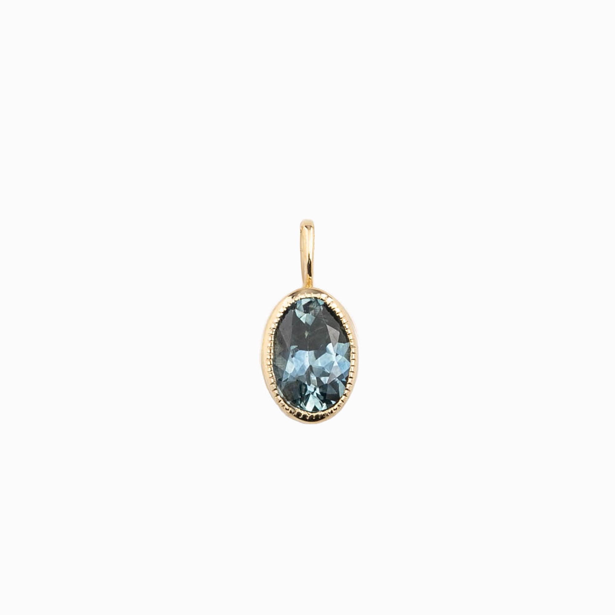 Bezel Set Charm Necklace, Montana Sapphire (Charm option)