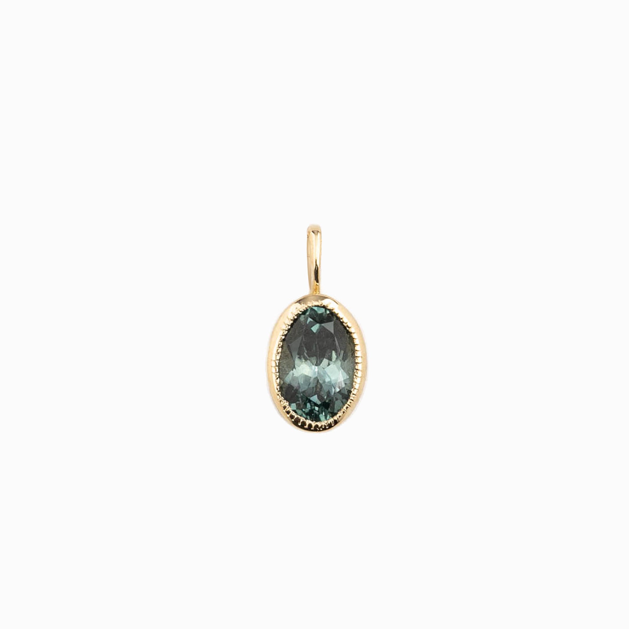 Bezel Set Charm Necklace, Montana Sapphire (Charm option)
