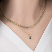 14K Gold Bezel Montana Sapphire Charm 6.0mm