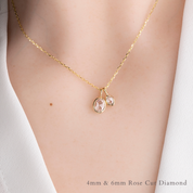 Bezel Set Rose-Cut Diamond Charm