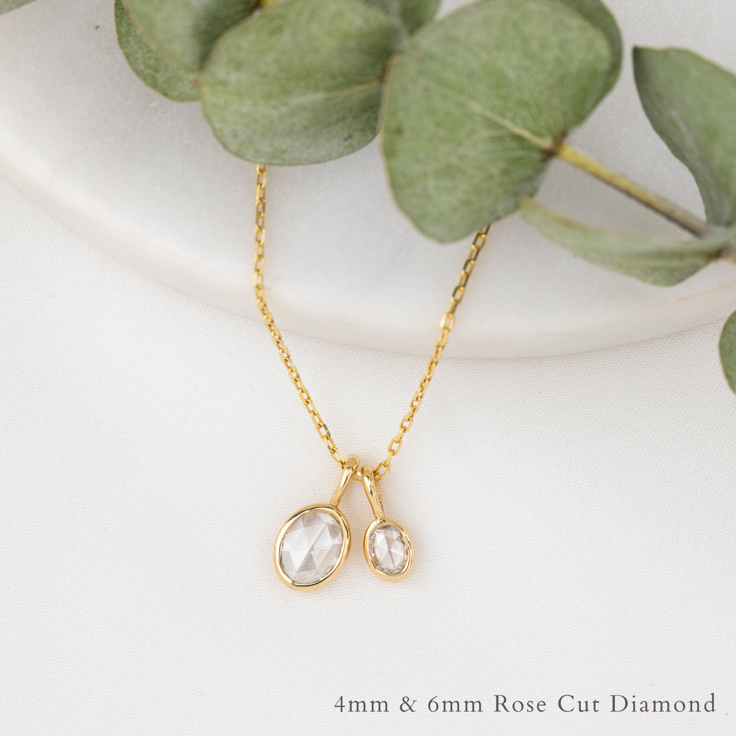 Bezel Rose-Cut Diamond Charm