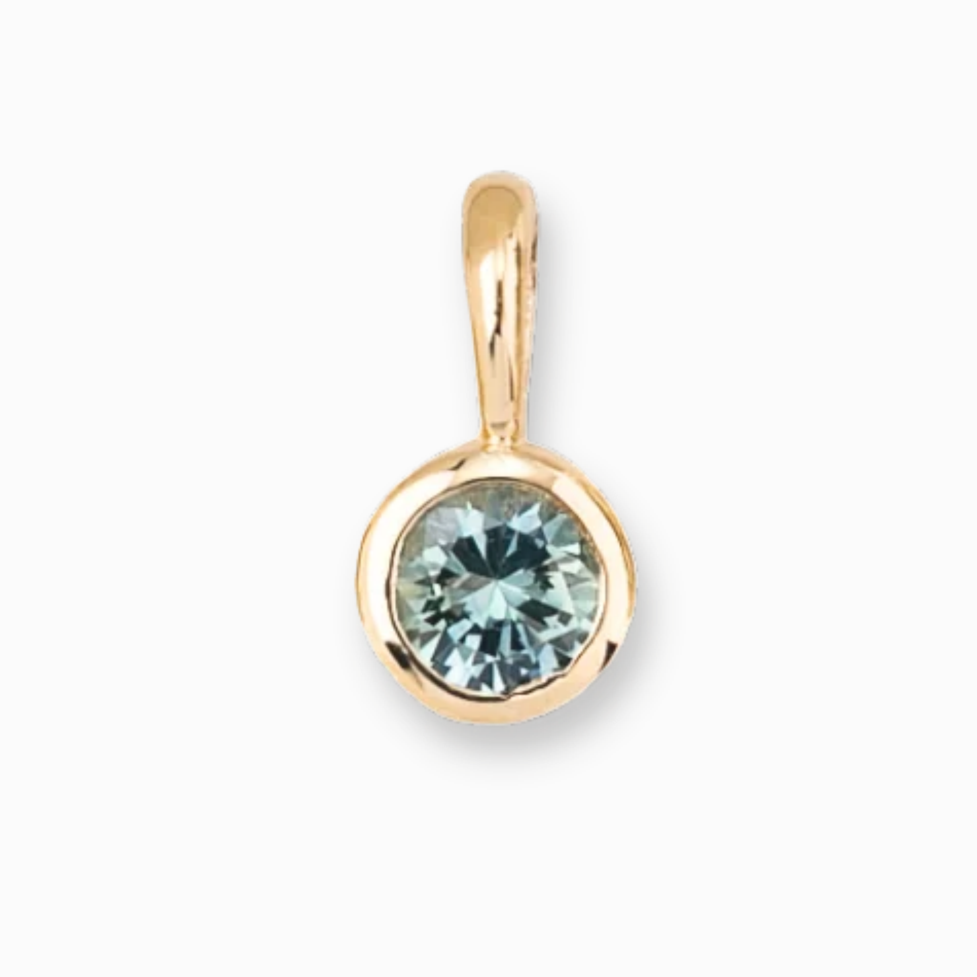 14K Gold Bezel Montana Sapphire Charm 3.5mm
