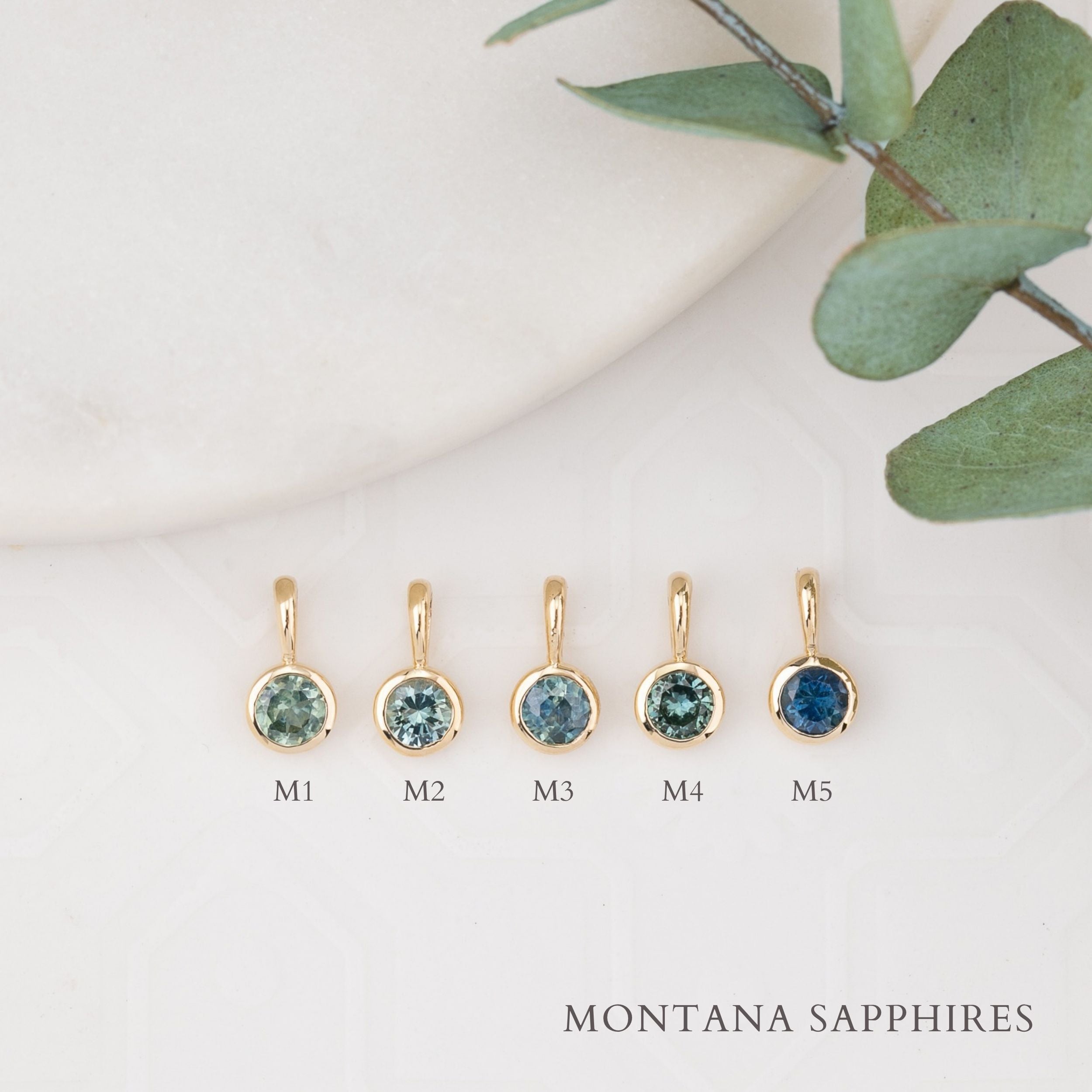 14K Gold Bezel Montana Sapphire Charm 3.5mm
