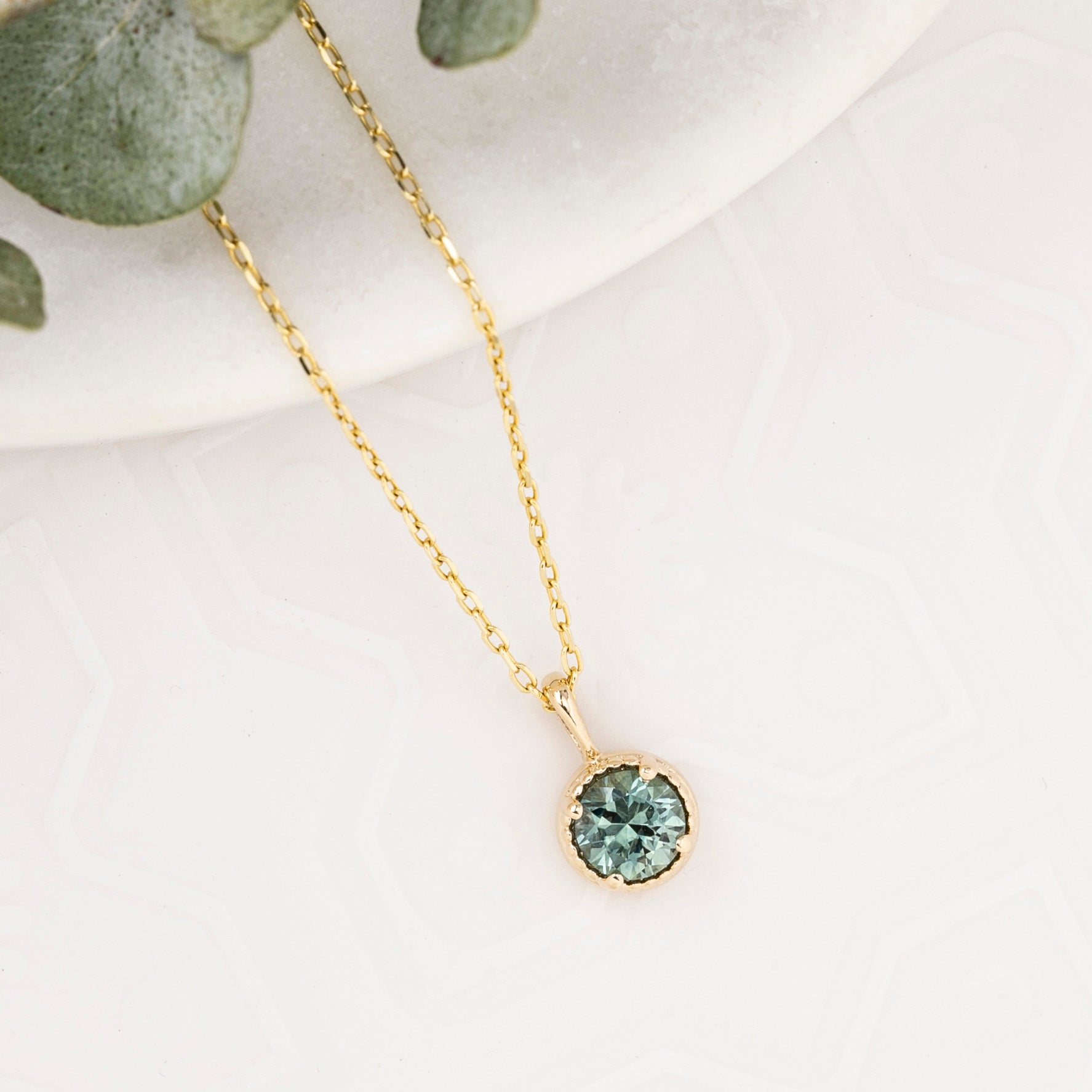 Dahlia Necklace, 0.60ct Montana Sapphire (Charm option)