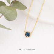 Dahlia 0.50ct Montana Sapphire Solitaire Necklace