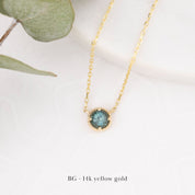 Dahlia 0.50ct Montana Sapphire Solitaire Necklace