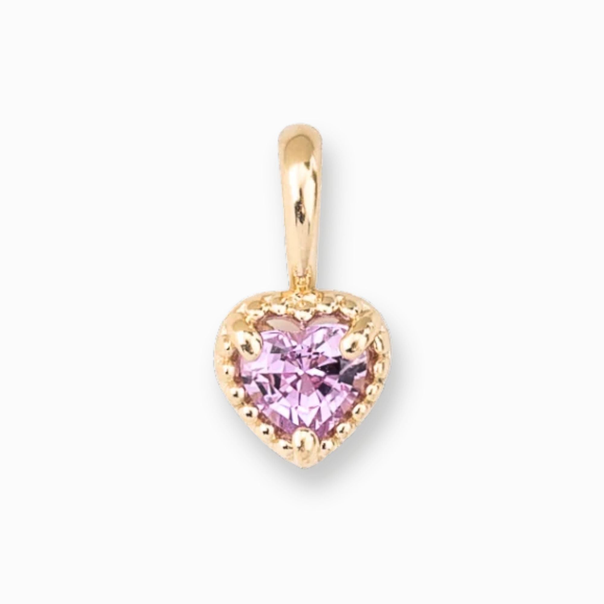 Dahlia Heart Pink Sapphire Charm 3.5mm