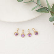 Dahlia Heart Pink Sapphire Charm 3.5mm