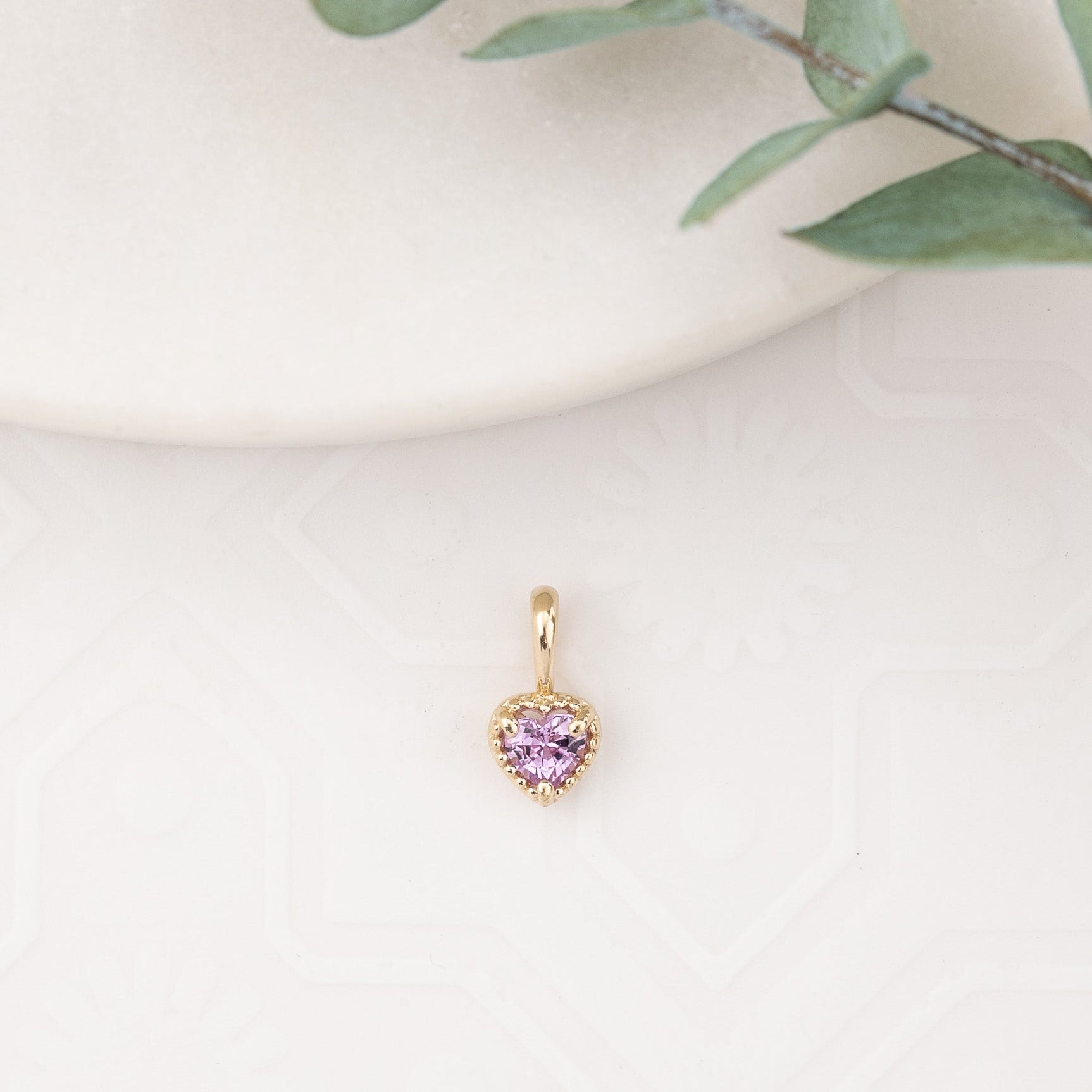 Dahlia Heart Pink Sapphire Charm 3.5mm