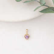 Dahlia Heart Pink Sapphire Charm 3.5mm