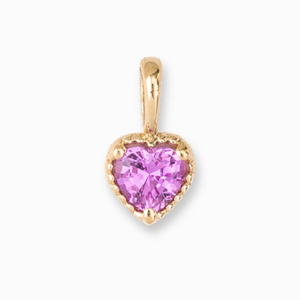 Dahlia Heart Pink Sapphire Charm