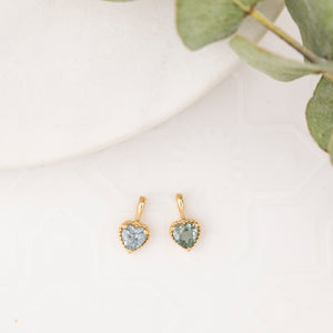 Dahlia Heart Montana Sapphire Charm