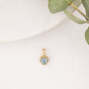 Dahlia Heart Montana Sapphire Charm