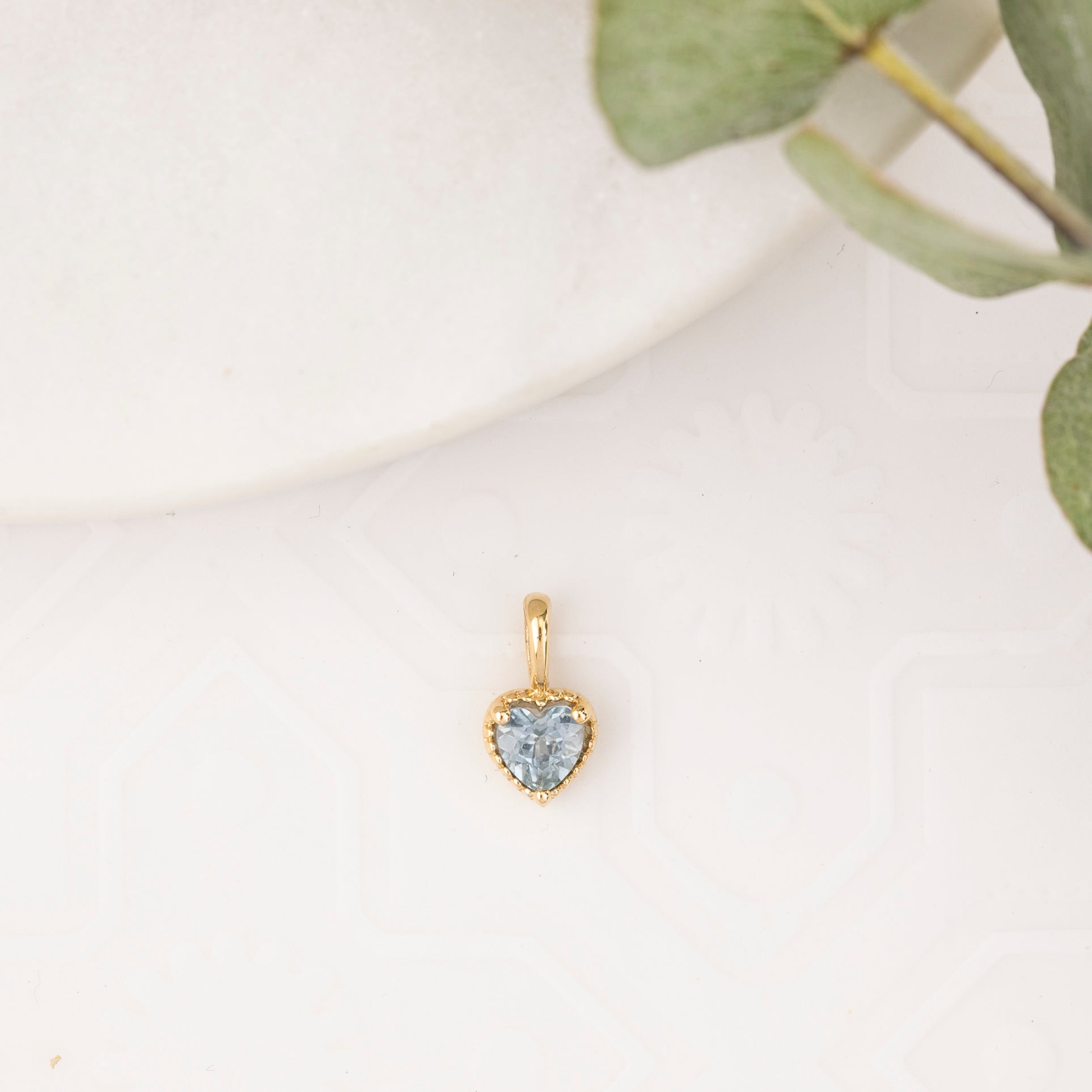 Dahlia Heart Montana Sapphire Charm