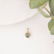 Dahlia Heart Montana Sapphire Charm