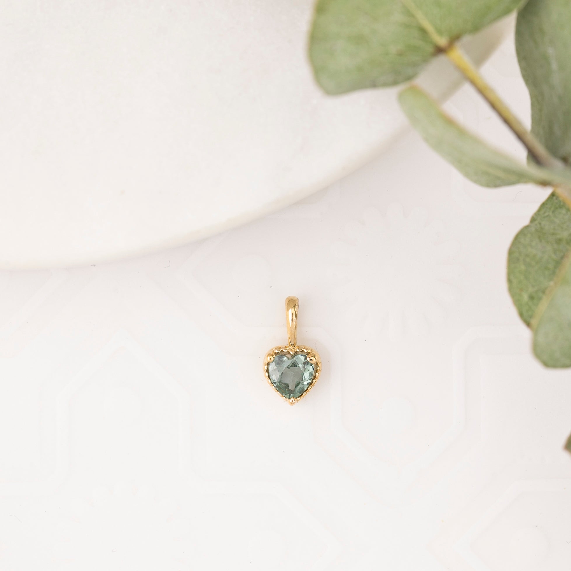 Dahlia Heart Montana Sapphire Charm