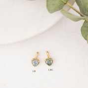 Dahlia Heart Montana Sapphire Charm