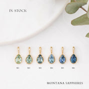 Dahlia Pear-Cut Montana Sapphire Charm