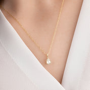 Dahlia Rose Cut Pear Diamond Charm