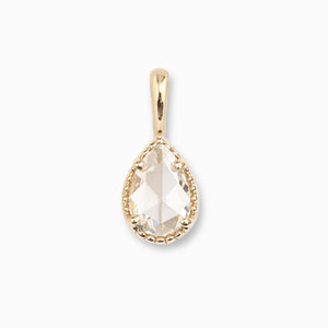 Dahlia Rose Cut Pear Diamond Charm