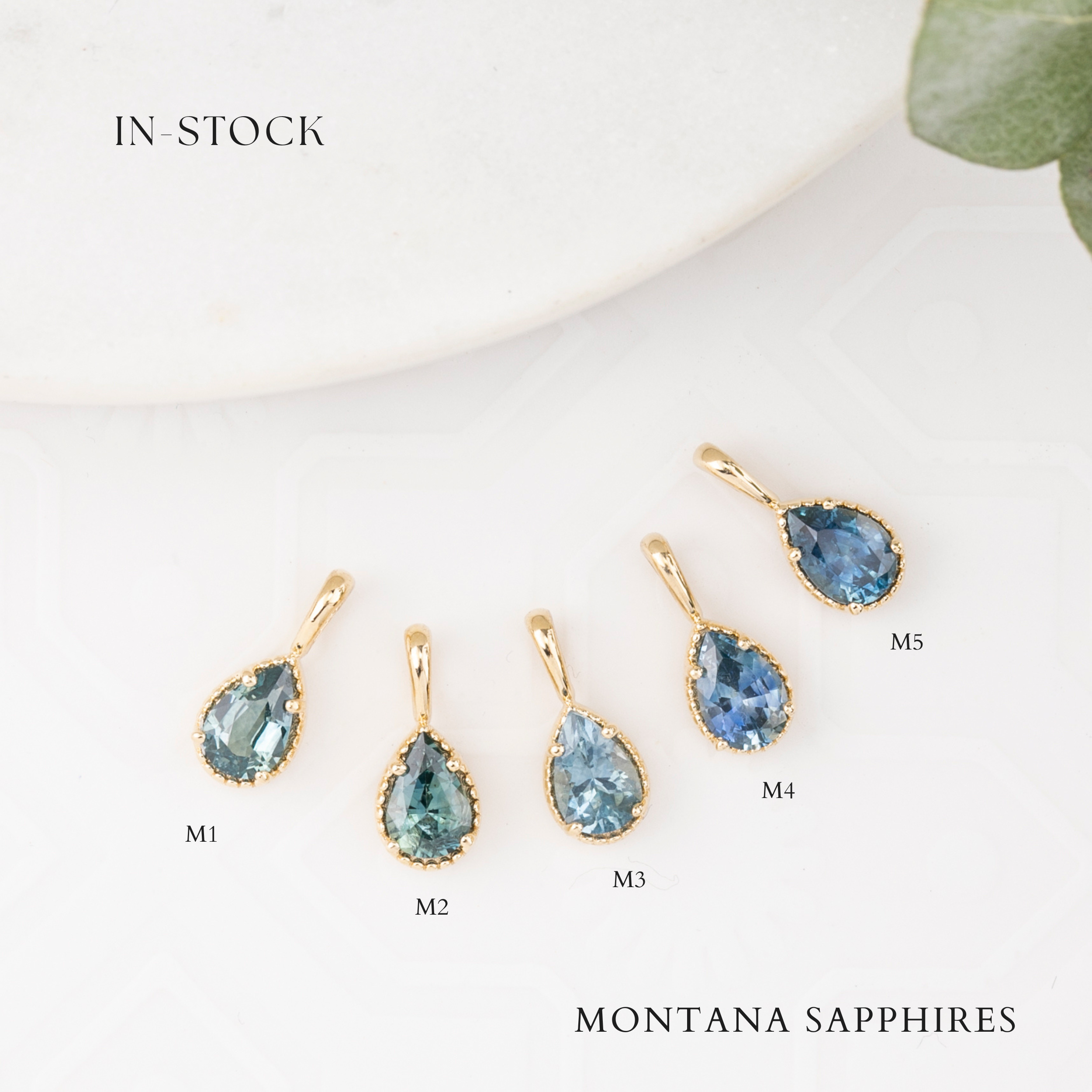 Dahlia Pear-Cut Montana Sapphire Charm