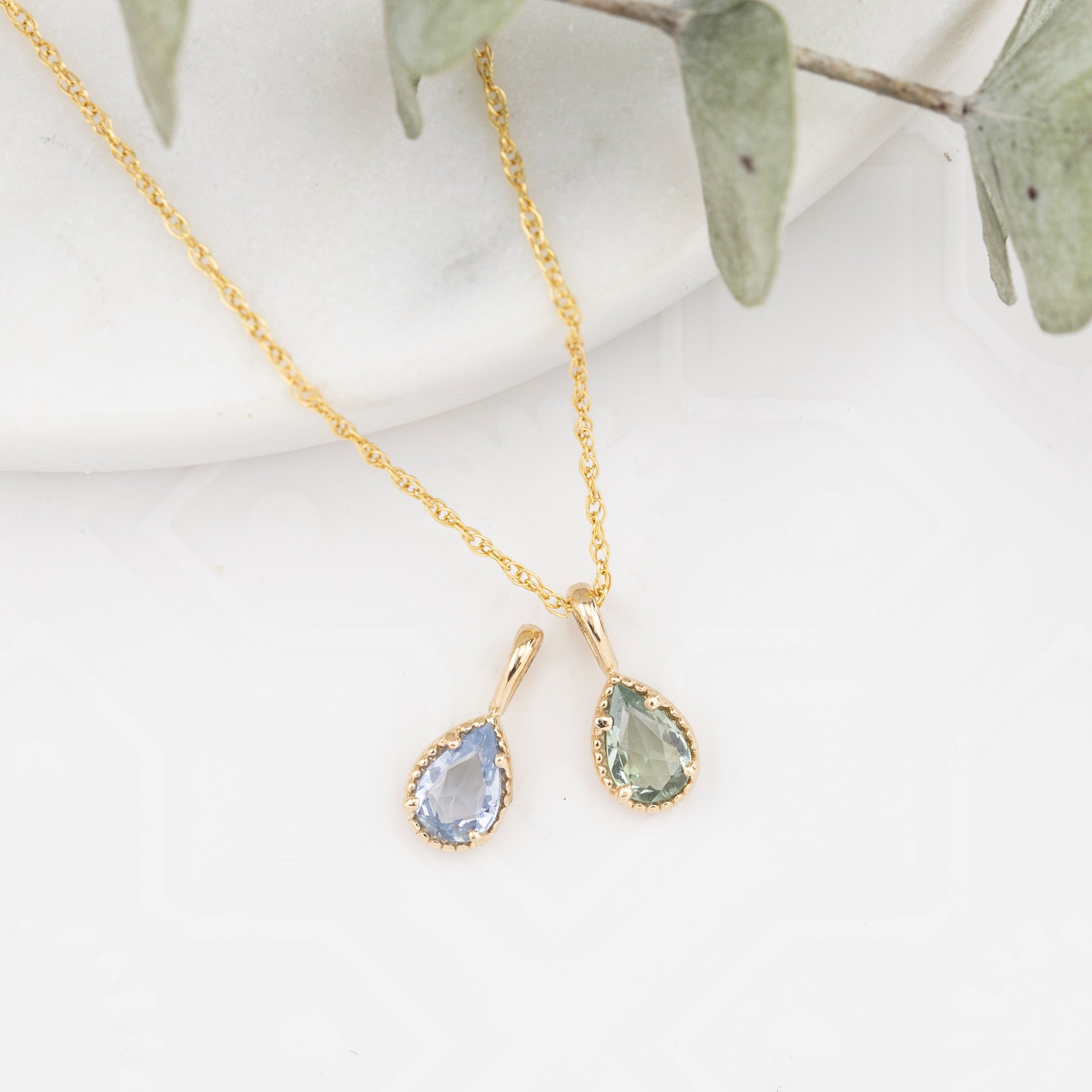 Dahlia Pear-Cut Madagascar Sapphire Charm