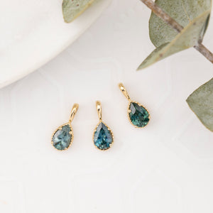 Dahlia Pear-Cut Montana Sapphire Charm