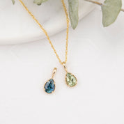 Dahlia Pear-Cut Montana Sapphire Charm