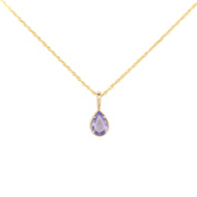 Dahlia Sapphire Pear Solitaire Necklace