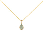 Dahlia Sapphire Pear Solitaire Necklace