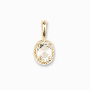 Dahlia Rose Cut Oval Diamond Charm