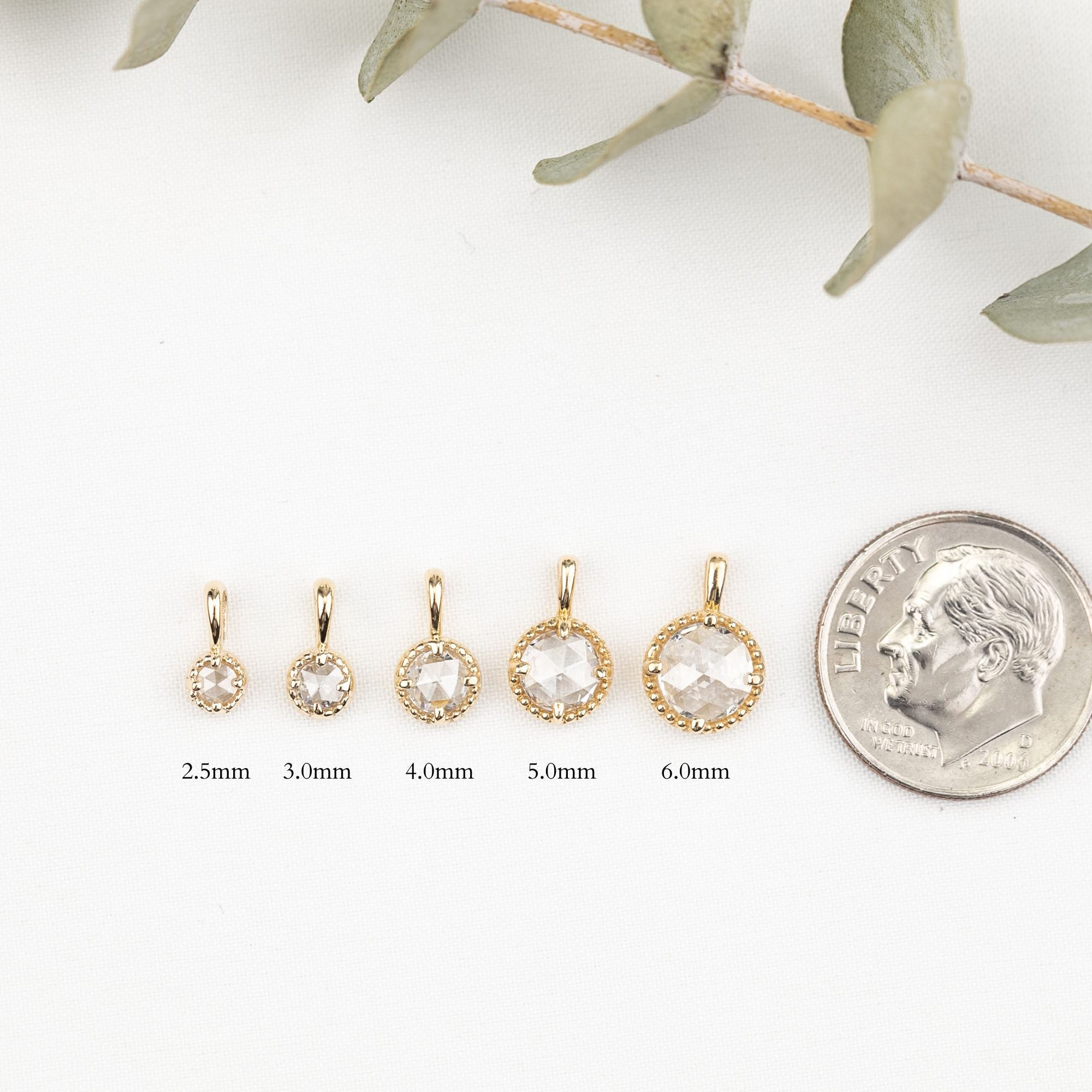 Dahlia Rose Cut Diamond Charm