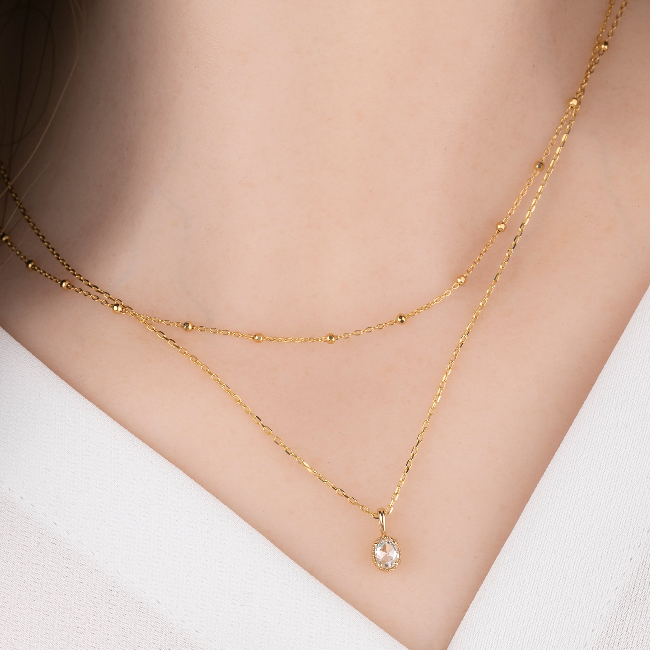 Dahlia Rose Cut Oval Diamond Charm