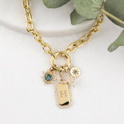 Halo Diamond Engravable Dog Tag Charm