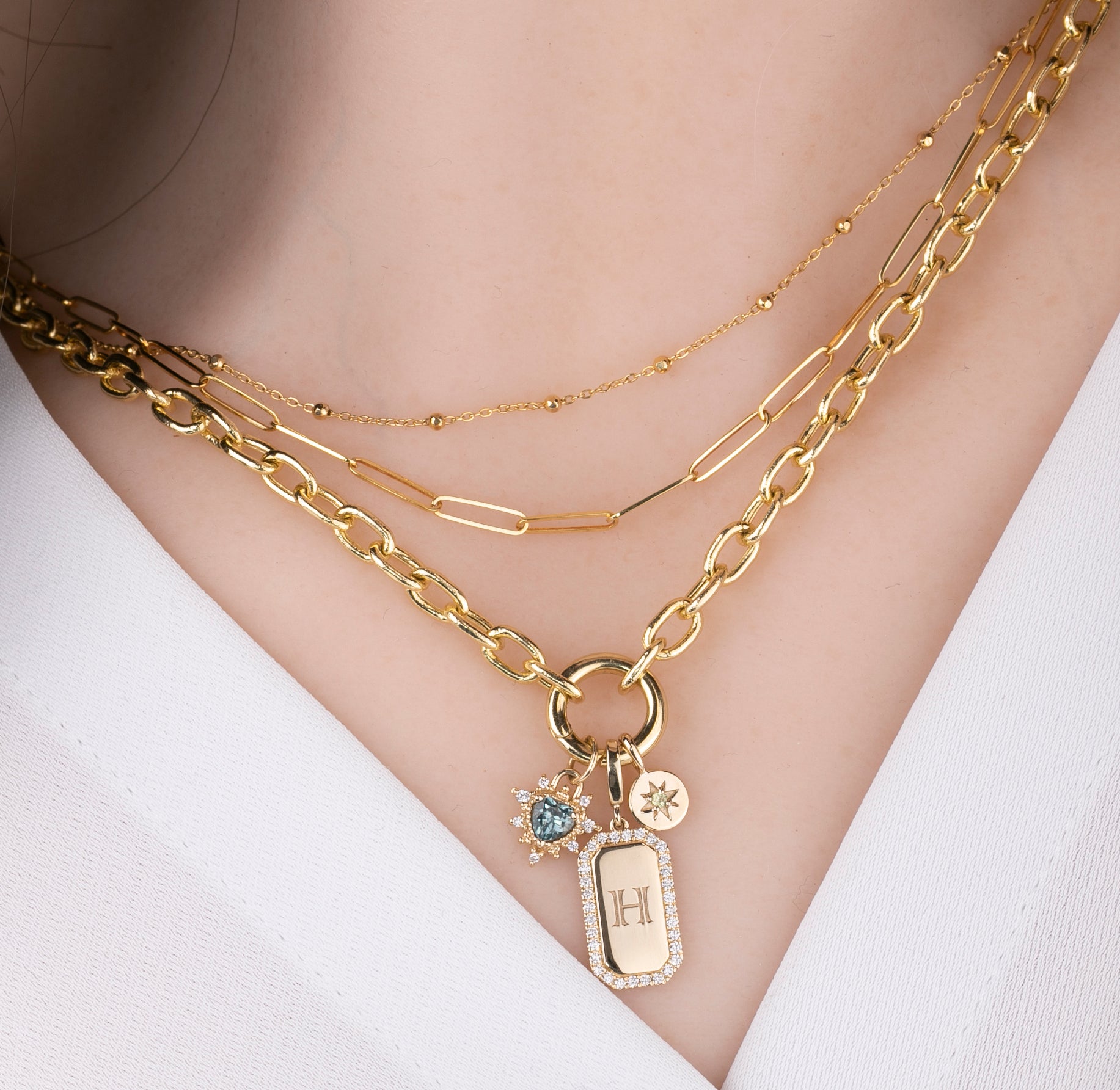 Halo Diamond Engravable Dog Tag Charm