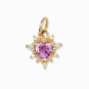 【一点もの】ハート型ピンクサファイアチャーム