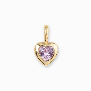 Heart Charm Pink Sapphire 3.5mm