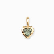 Heart Charm Green Sapphire 3.5mm